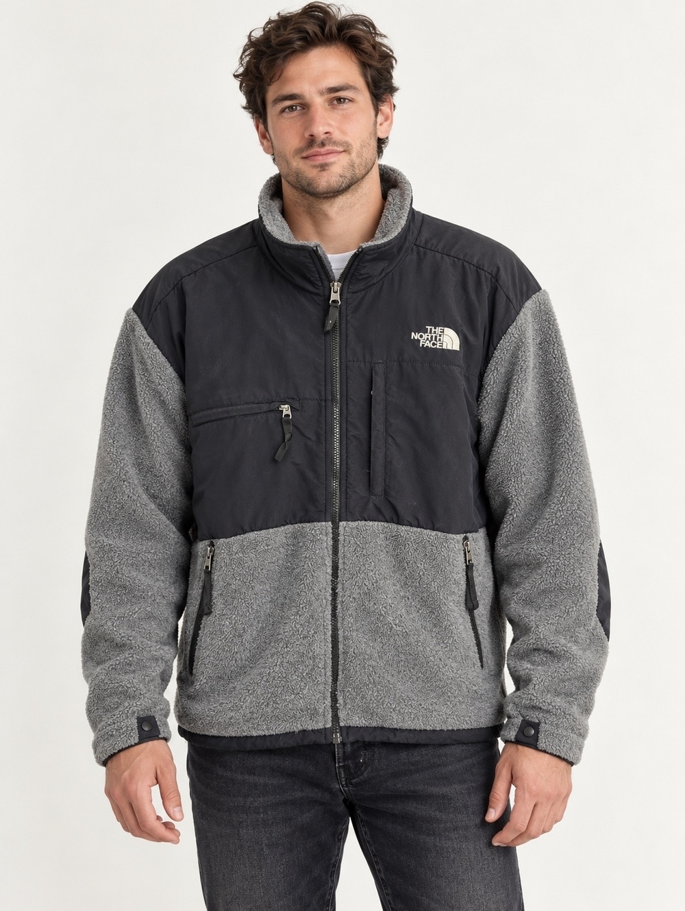 he North Face Denali Polartec Fleece Jacket Men’s Large Gray Black